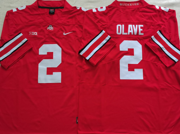 Men's Ohio State Buckeyes Chris Olave #2 Scarlet Jersey